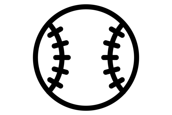 Baseball Ball Line Icon: Sport Game Symbol for Brand Graphics