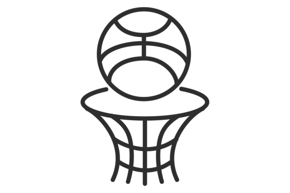 Basketball Line Icon Graphics for Crafts & Branding