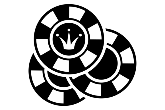 Casino Chips Black Icon Graphics for Illustrations