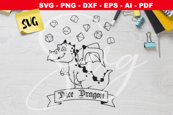 Dice Dragon RPG Game Graphics for Crafts & Local Branding