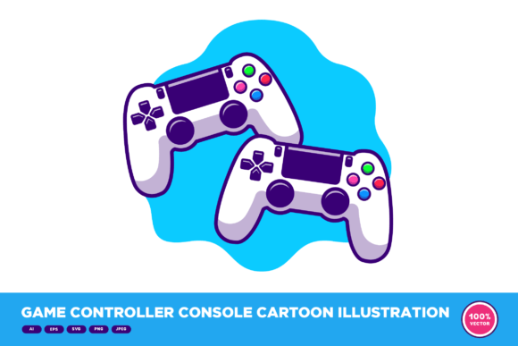 Game Controller Console Cartoon Graphics & Illustrations