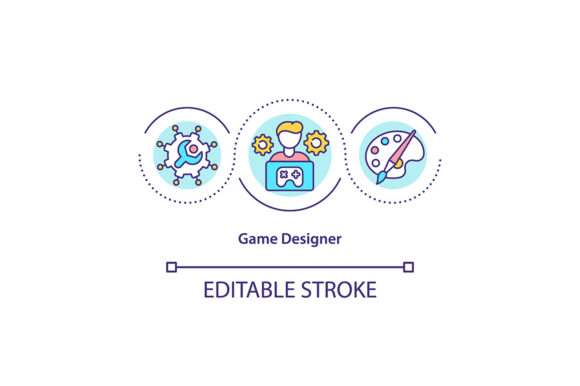Game Designer Concept Icon for Graphics and Icons