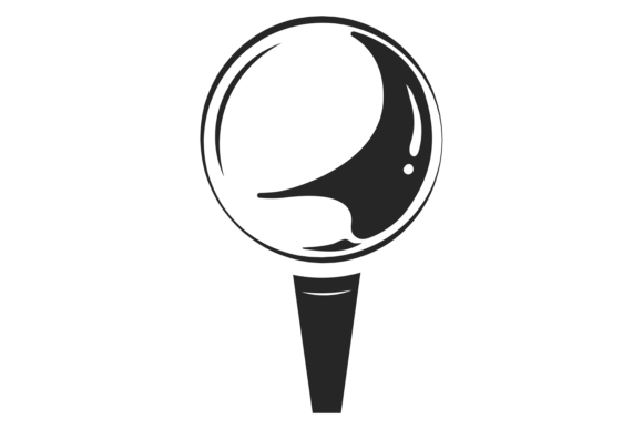 Golf Ball on Tee: Black Game Start Graphics & Illustrations