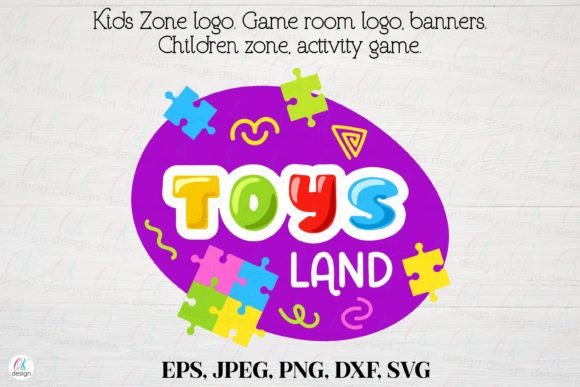Kids Zone Logo 15: Game Room Graphics for Crafts & Selling