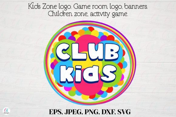 Kids Zone Logo 20 Graphics for Game Room Branding & Crafts