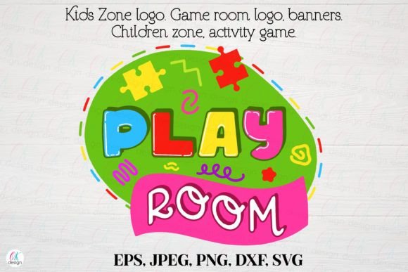 Kids Zone Logo 5: Game Room Design for Embroidery