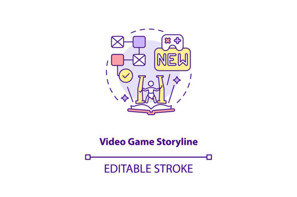 Video Game Storyline Concept Icon Graphics & Icons Review